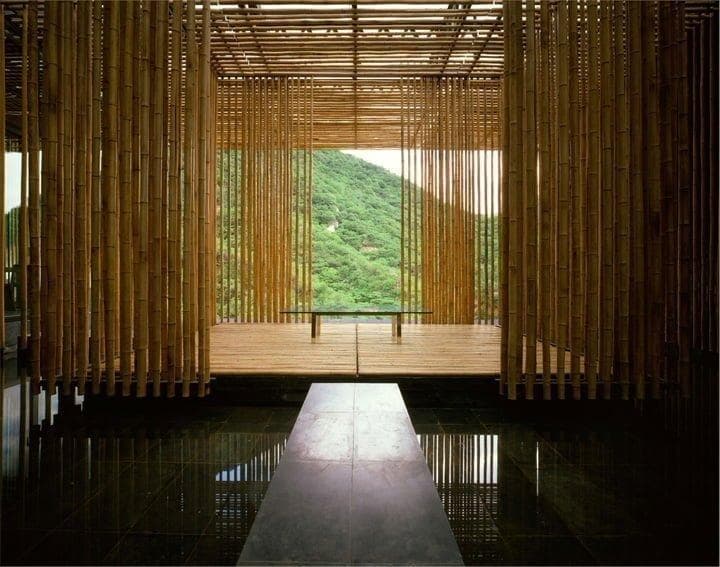 kengo kuma hotel bamboo wall china 6