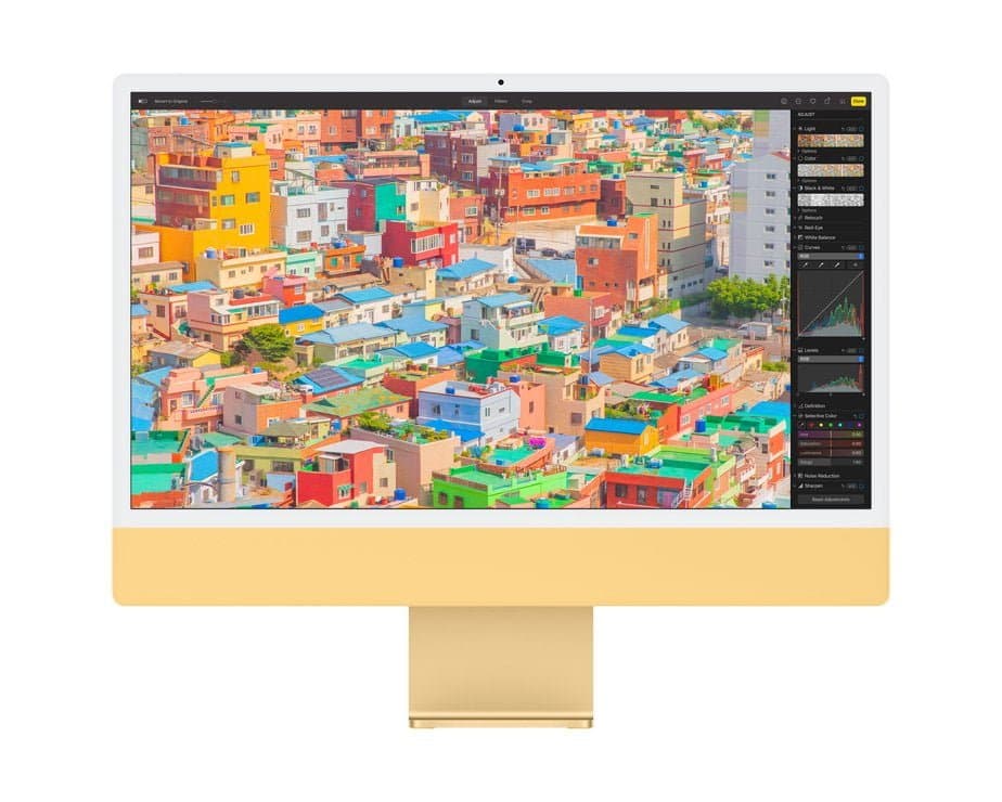 Apple iMac yellow Adobe Lightroom