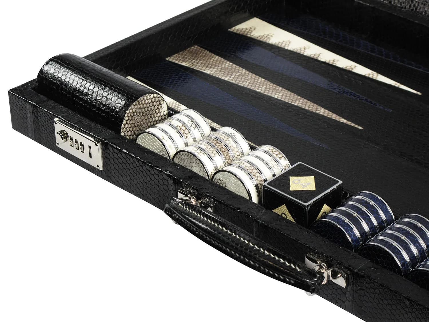 tavla Luxury Watersnake Backgammon Black