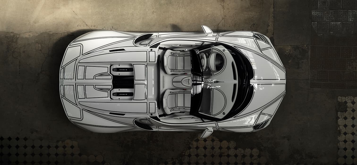 Porselen Bugatti: Bugatti W16 Mistral Blanc Eternel