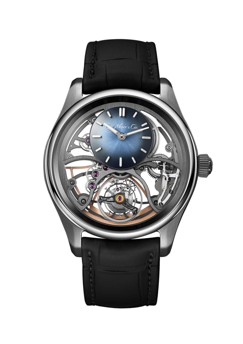 HMoser 3811 1200 Pioneer Cylindrical Tourbillon Skeleton Soldat White Background