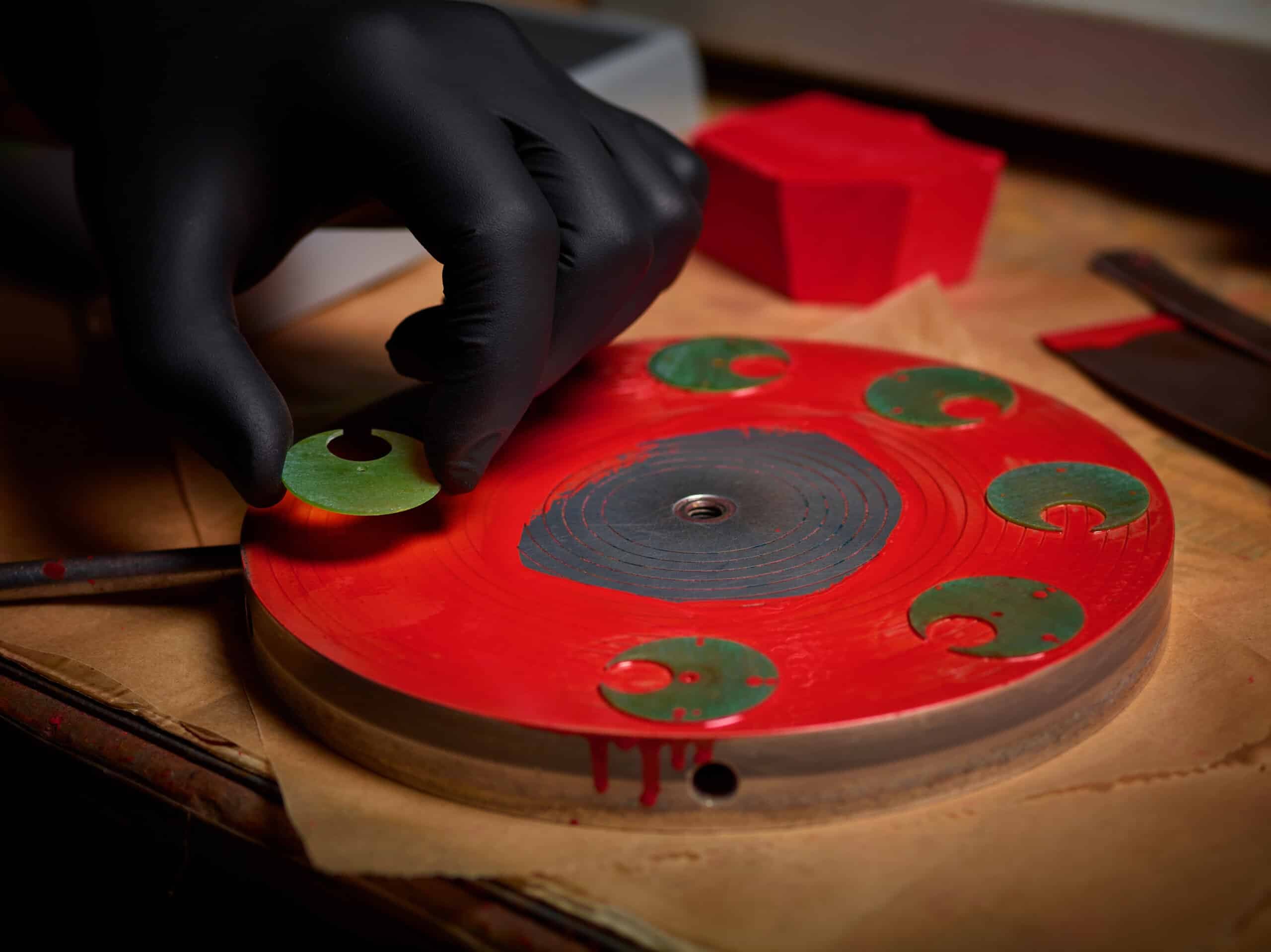 HMoser 6804 0406 Streamliner Tourbillon RG Wyoming Jade Dial Making Process Preparation Refining Dials 03