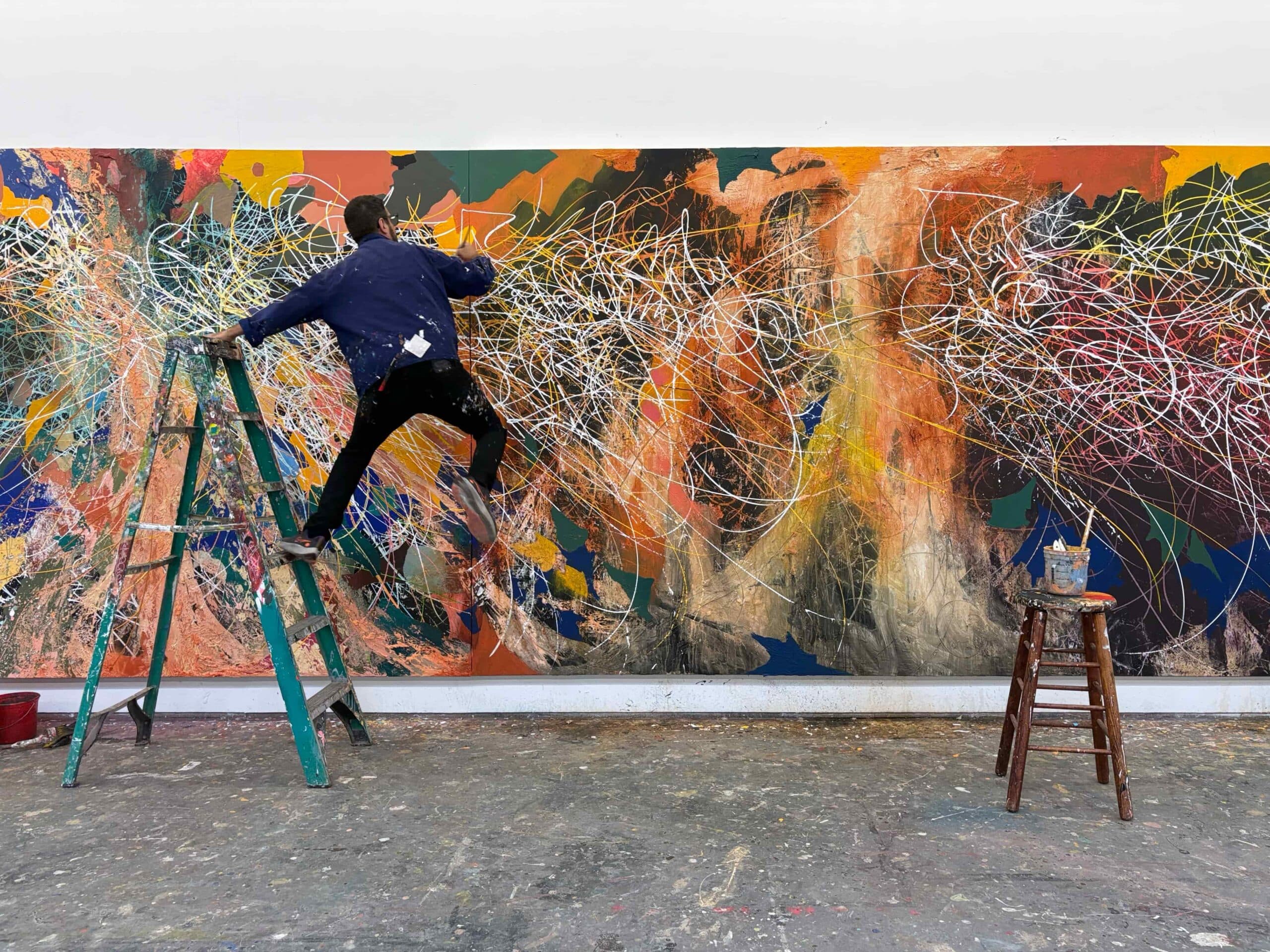 Art Basel Miami Beach 2024 Jos Parl working on Pathways Photo by Rey Parl 1