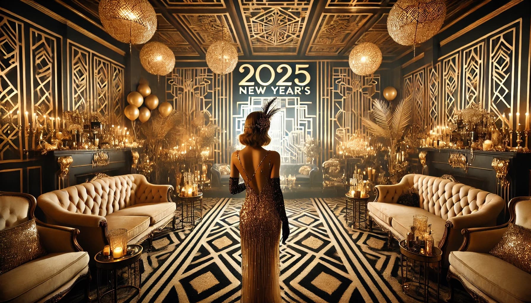 yilbasi gecesi icin yaratici parti konseptleri gatsby temasi