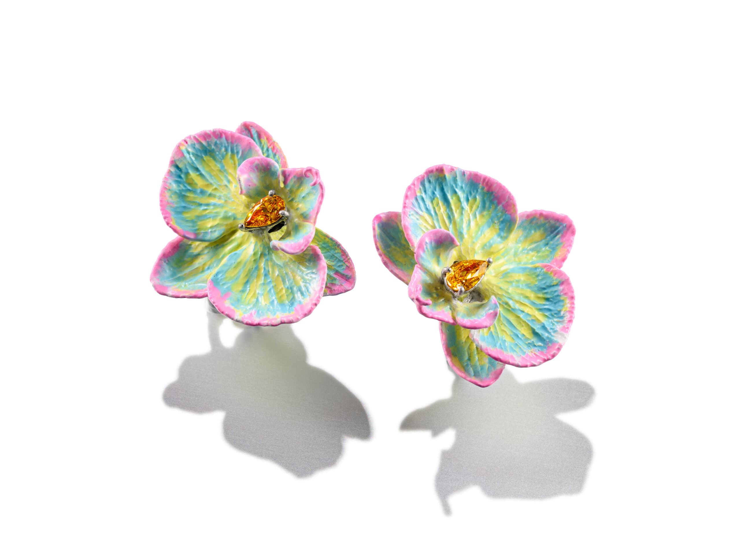 haute couture mucevherler ANNA HU Orchid Minuet Earrings edited