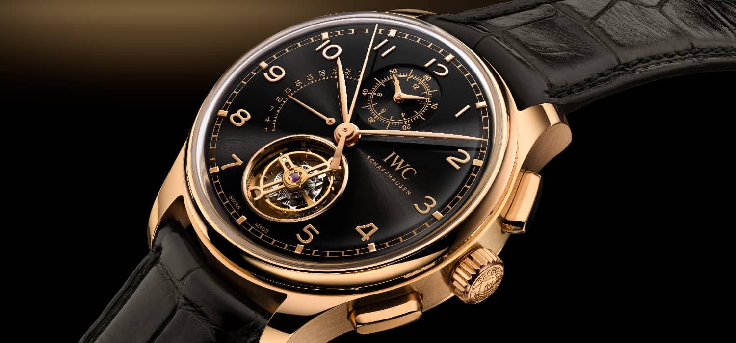 Yeni IWC Portugieser Tourbillon Retrograde Chronograph in Armor Gold