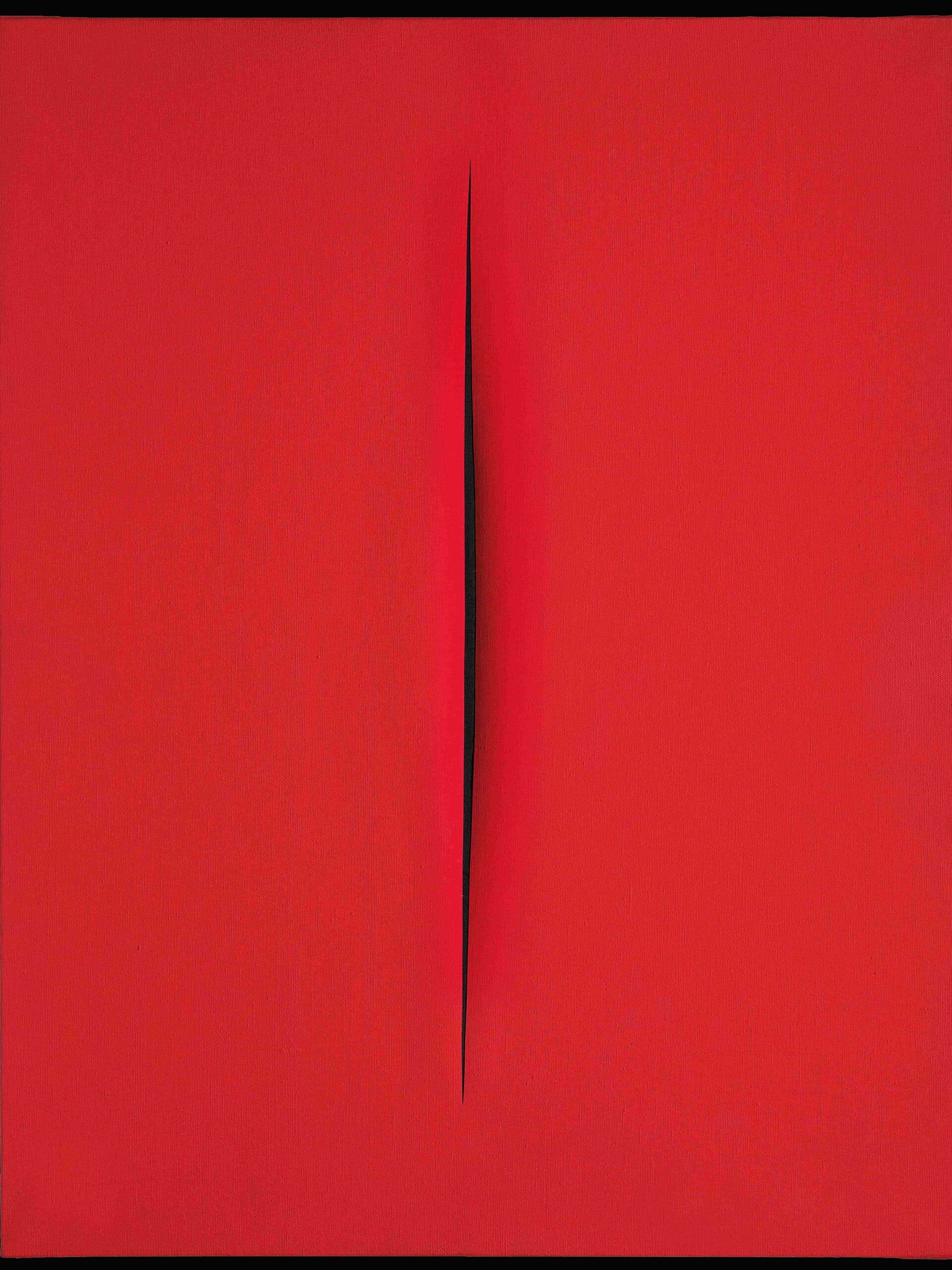 valentino kirmizisi Lucio Fontana Concetto spaziale Attesa 1964 Collezione Valsecchi Valsecchi Collection Photo Christies Images Limited © Fondazione Lucio Fontana Milano by SIAE 2025 edited