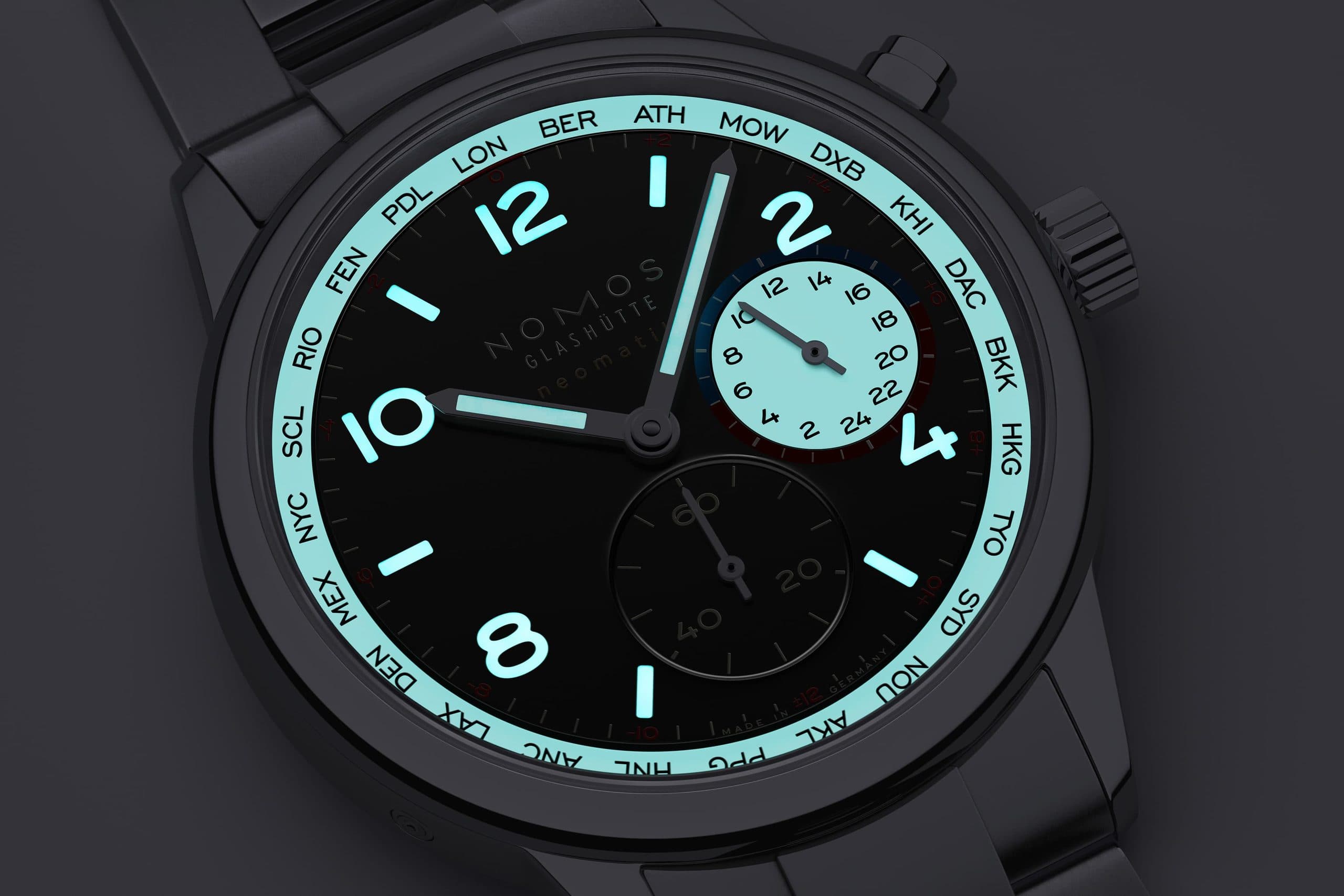Nomos Glashütte’den Yeni Club Sport Neomatik Worldtimer Dark