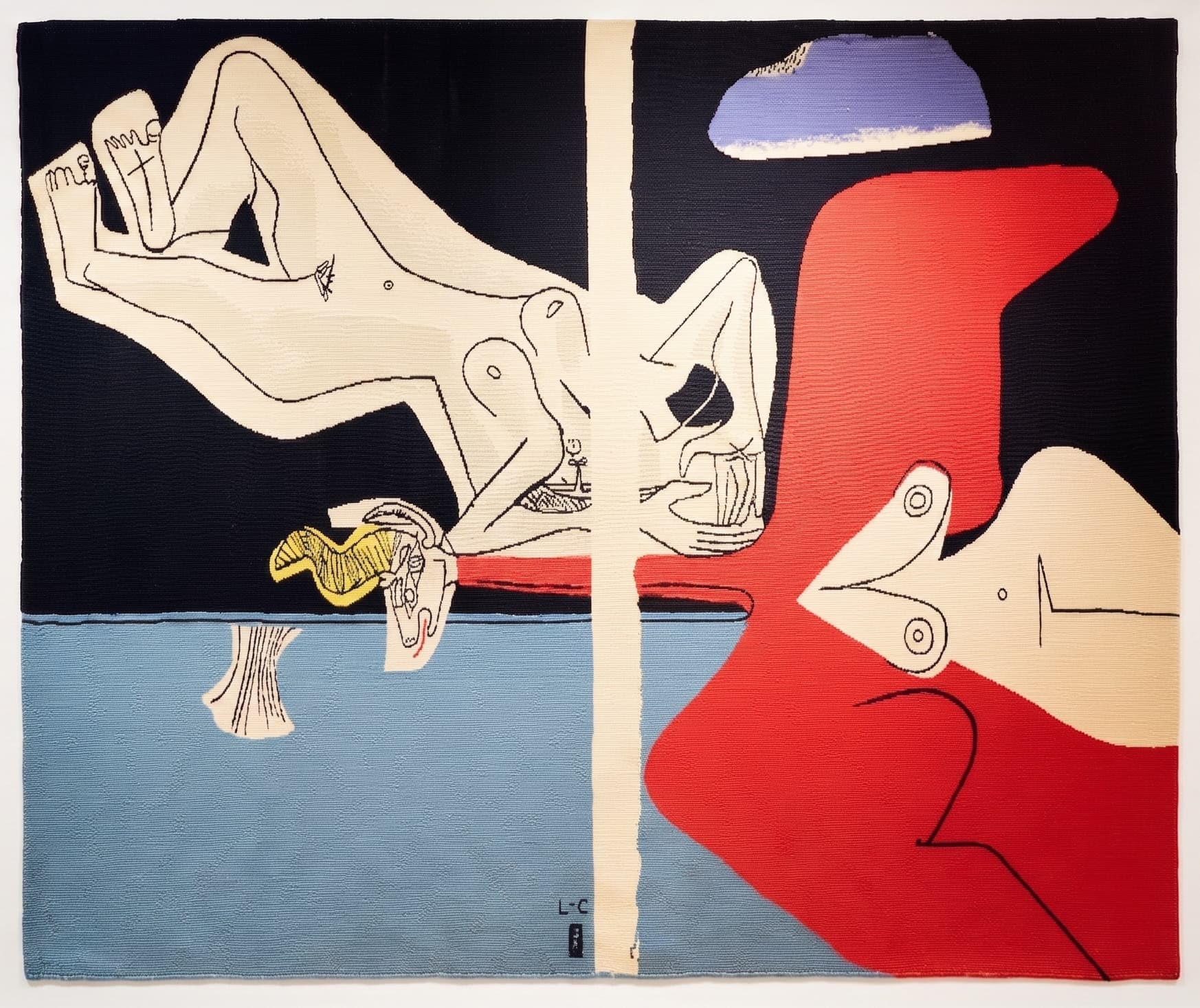 Le Corbusier La Licorne Passe Sur La Mer 1959 Hand Woven İn Wool 85 X