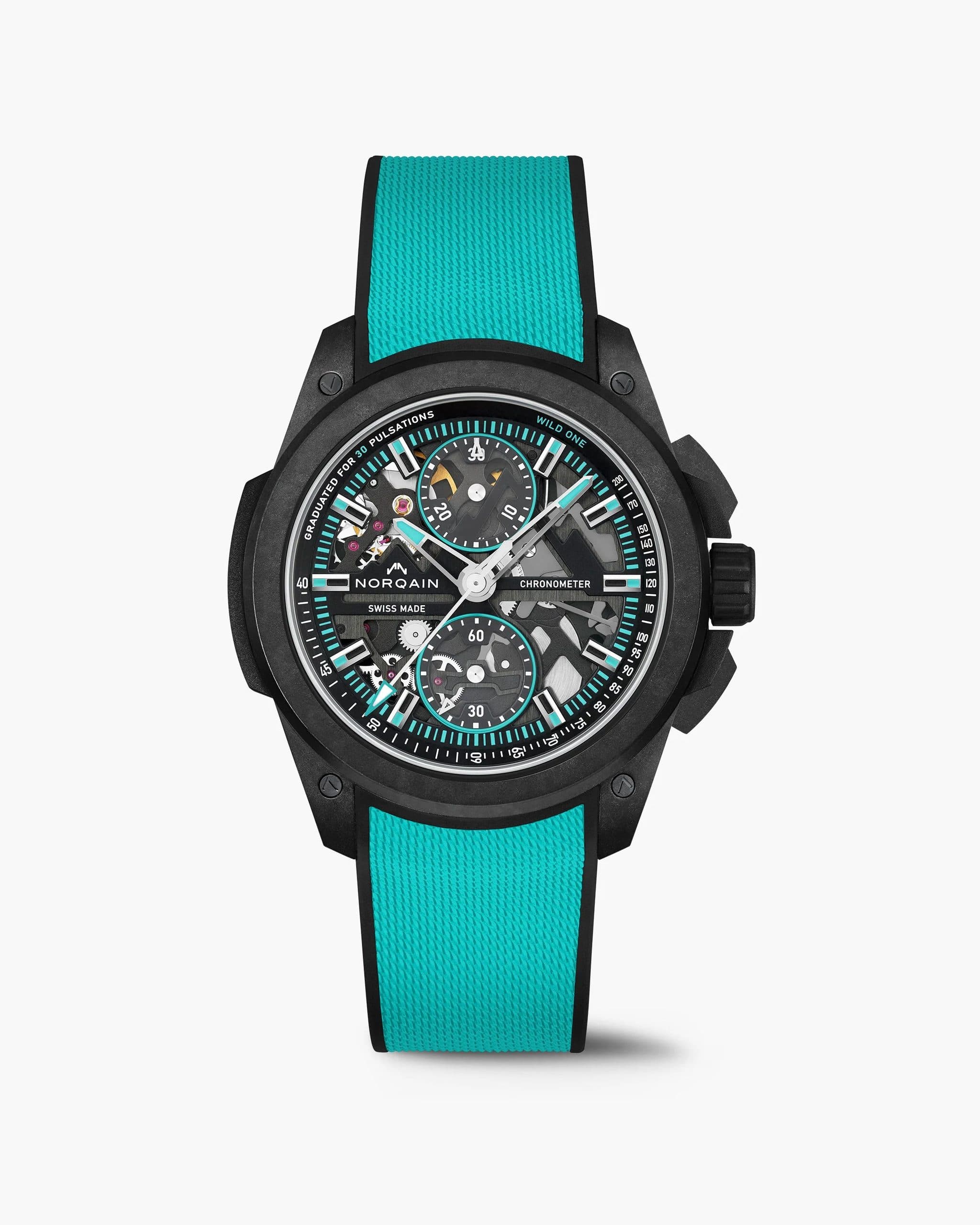 N300240q01b07 Wildone Skeleton Chrono Turquoise Rubber Ebd50560 9cc6 4192 92db 274e3f3143d2