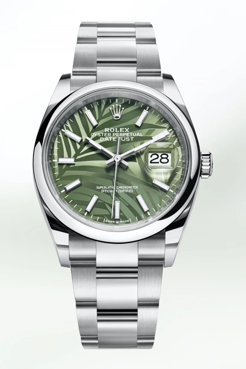 Watches and Wonders 2021: The next generation of Rolex Building Blocks Bu Görsel Boş Bir Alt Niteliğe Sahip; Dosya Adı Palmiye-Motifli-Bir-Kadranla-Datejust-36-B-800X1200.Jpg