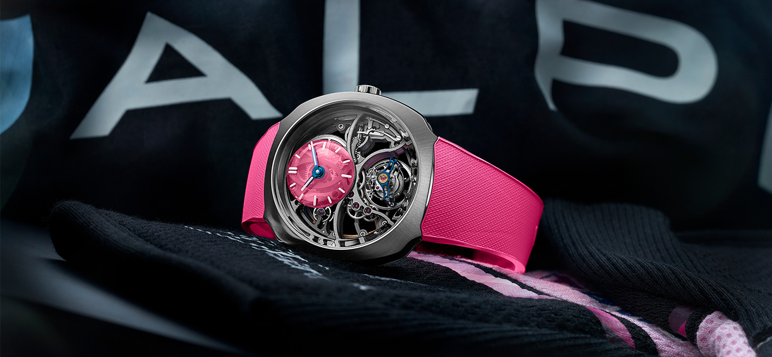H. Moser & Cie. Streamliner Cylindrical Tourbillon Skeleton Alpine Limited Edition Pink Livery H. Moser & Cie. Streamliner Cylindrical Tourbillon Skeleton Alpine Limited Edition Pink Livery