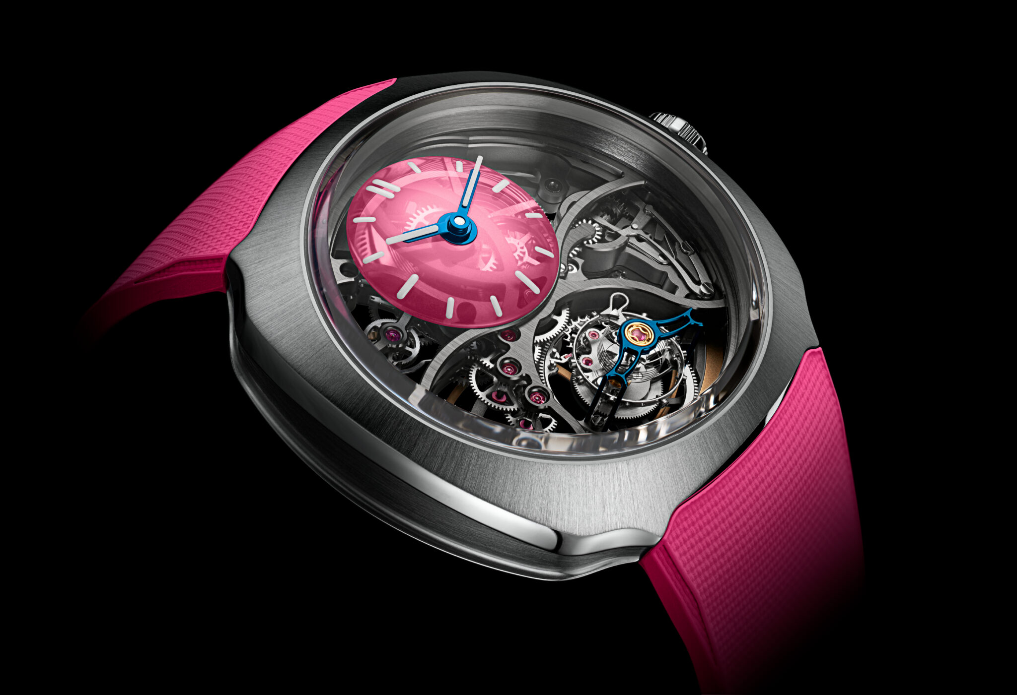 H. Moser & Cie. Streamliner Cylindrical Tourbillon Skeleton Alpine Limited Edition Pink Livery H. Moser &Amp; Cie. Streamliner Cylindrical Tourbillon Skeleton Alpine Limited Edition Pink Livery